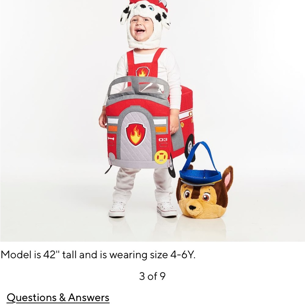 NWT Pottery Barn Kids Marshall Costume